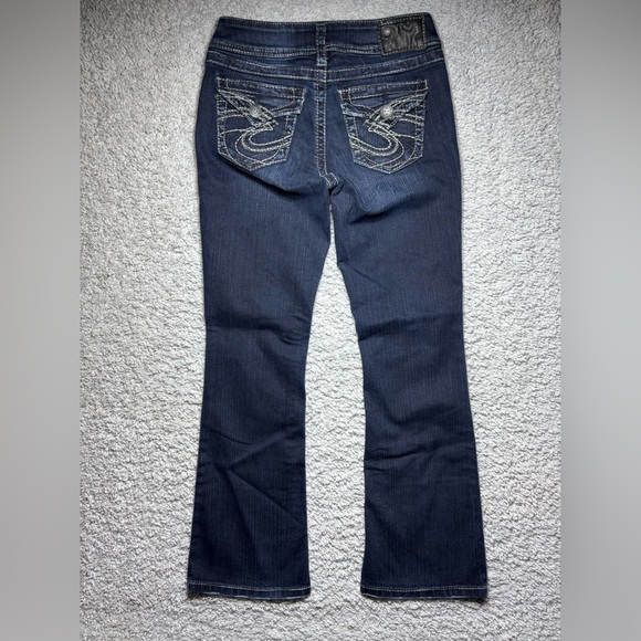 Silver Jeans Womens 26 Suki Surplus Stretch Flare Flap Pockets Big Stitch Party - Picture 5 of 5